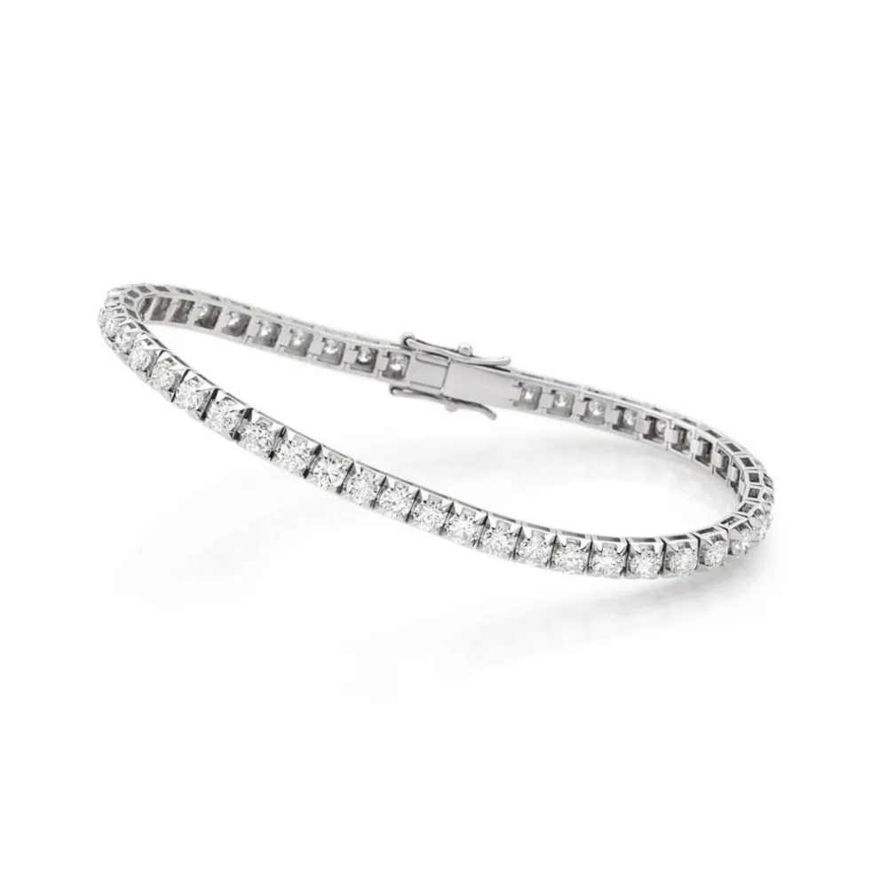 18ct White Gold Diamond Tennis Bracelet - 0.74ct