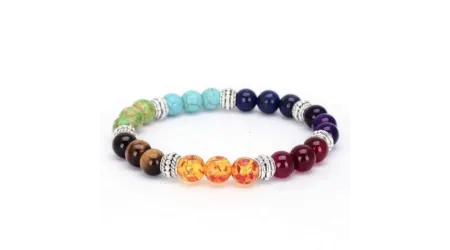 7 Chakra Crystals Stones Bracelet Spiritual Energy Gemstones Bead Bracelet