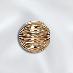 8mm Gold Filled Fluted Round Bead