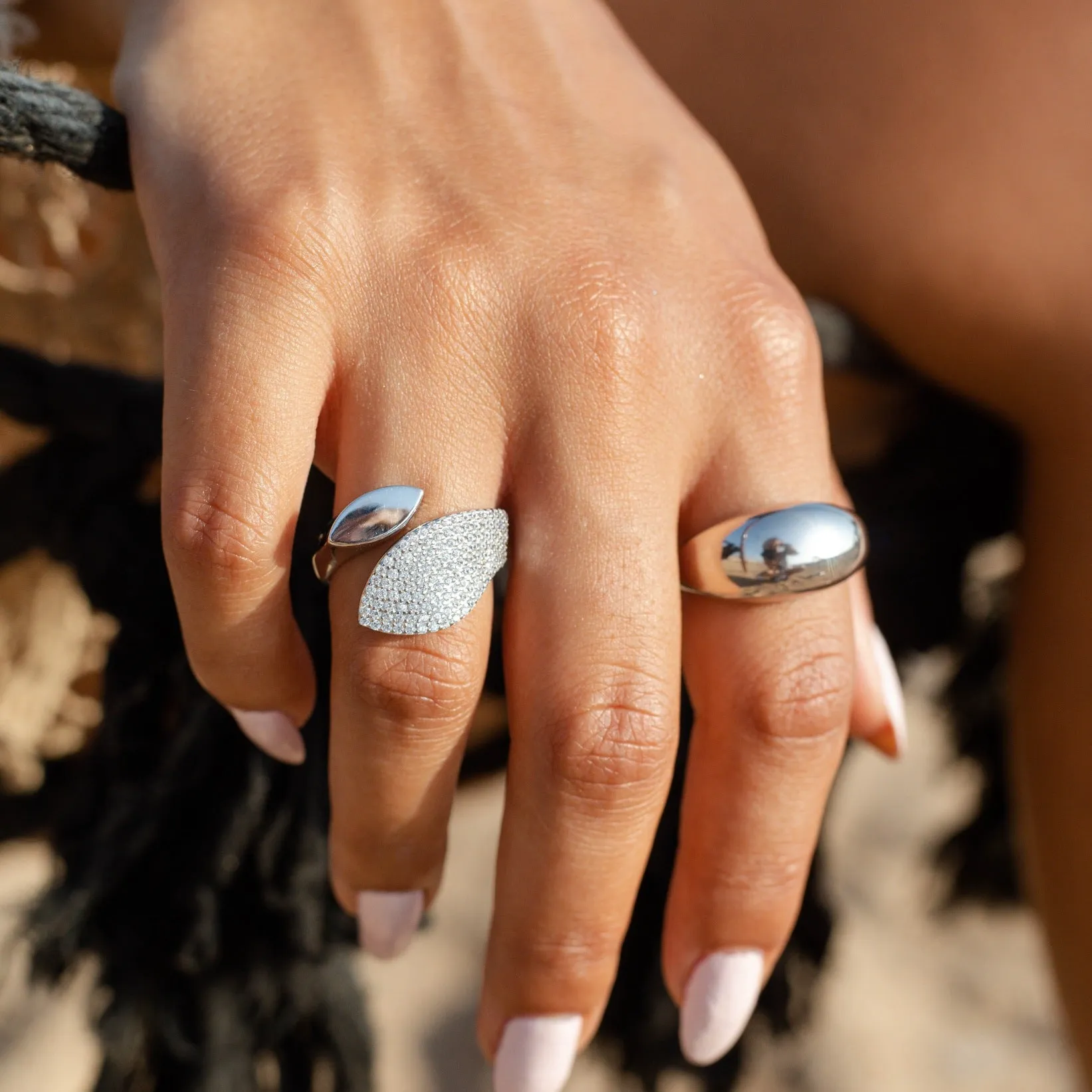 Abstract Leaf Ring