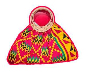 African red, green and yellow handheld purse