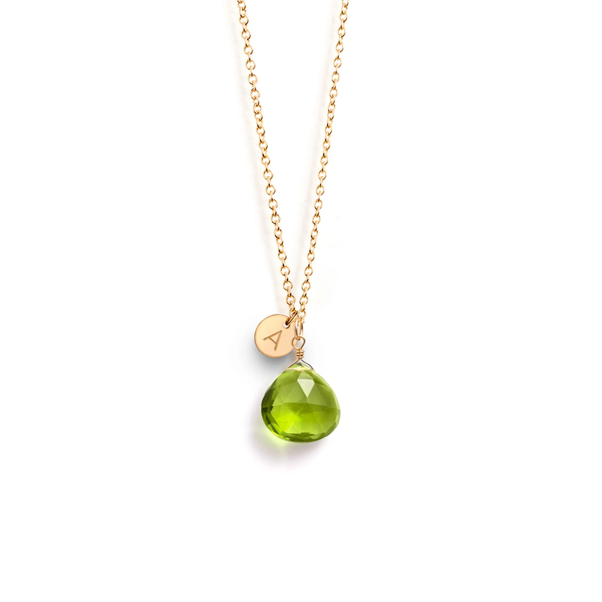 August Peridot Birthstone Pendant Necklace