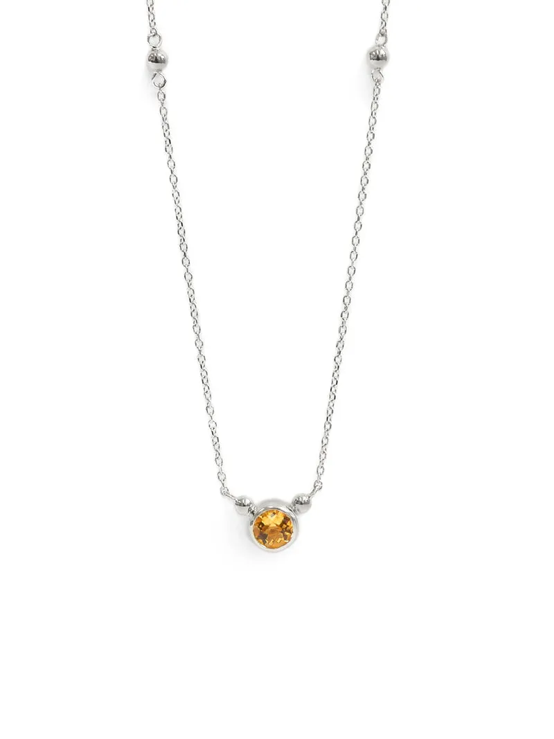 Bonheur Birthstone Necklace - Silver