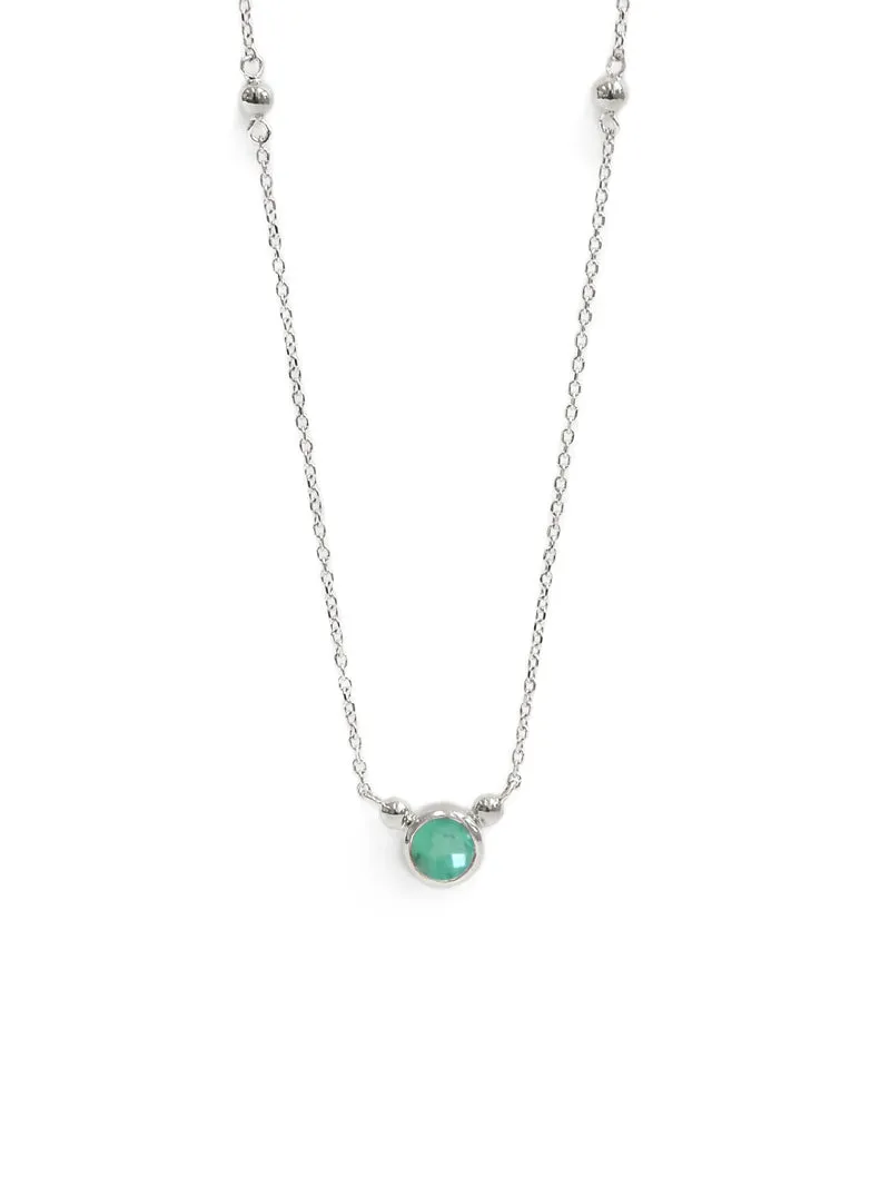 Bonheur Birthstone Necklace - Silver