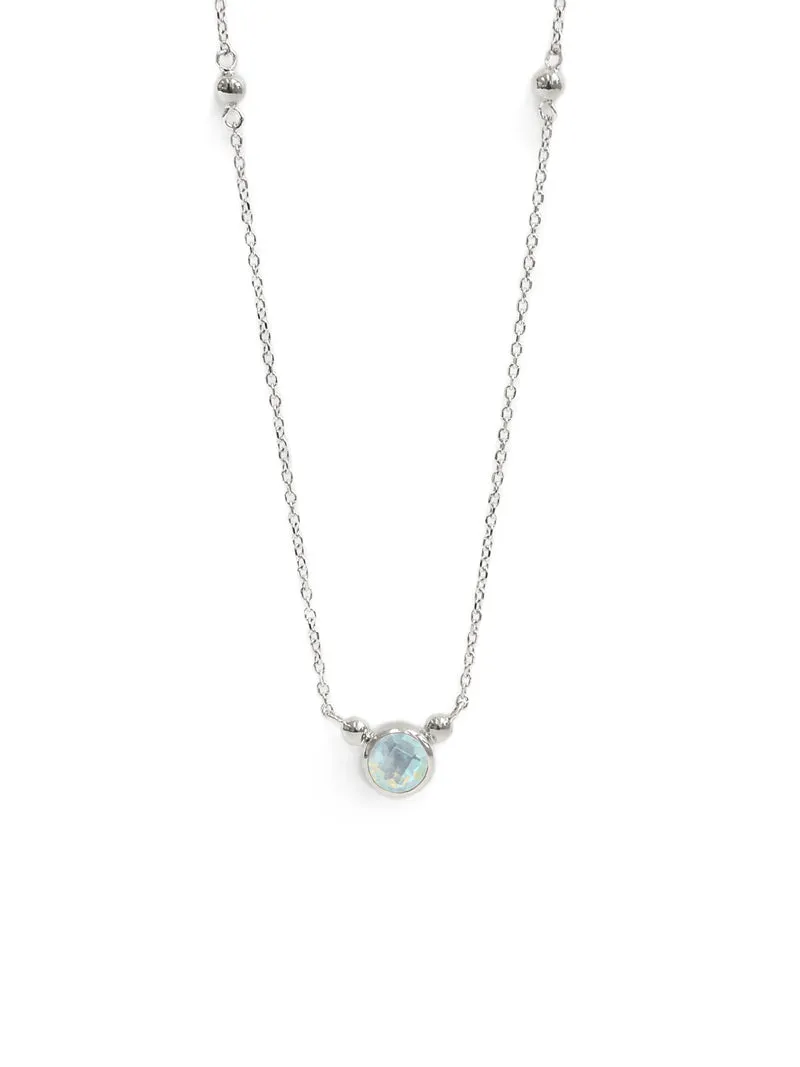 Bonheur Birthstone Necklace - Silver