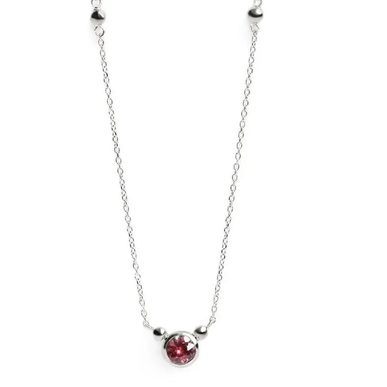 Bonheur Birthstone Necklace - Silver