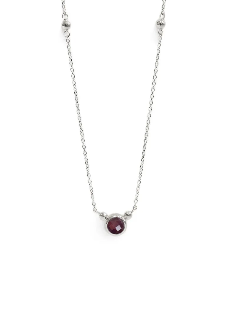 Bonheur Birthstone Necklace - Silver