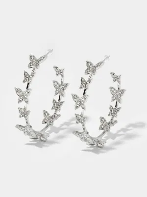 Crystal Butterfly Hoops