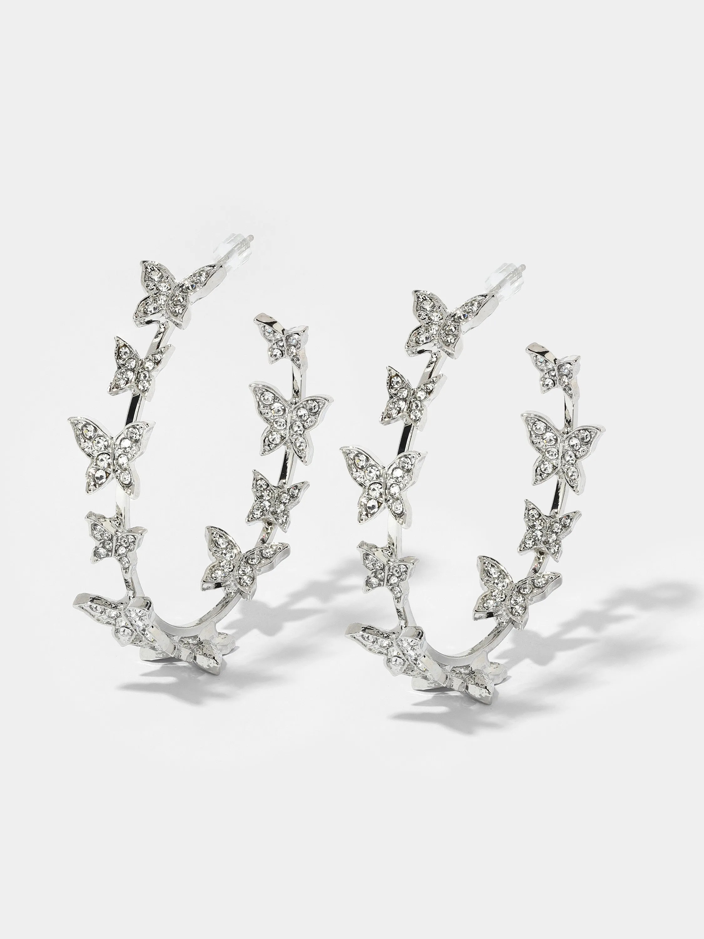 Crystal Butterfly Hoops