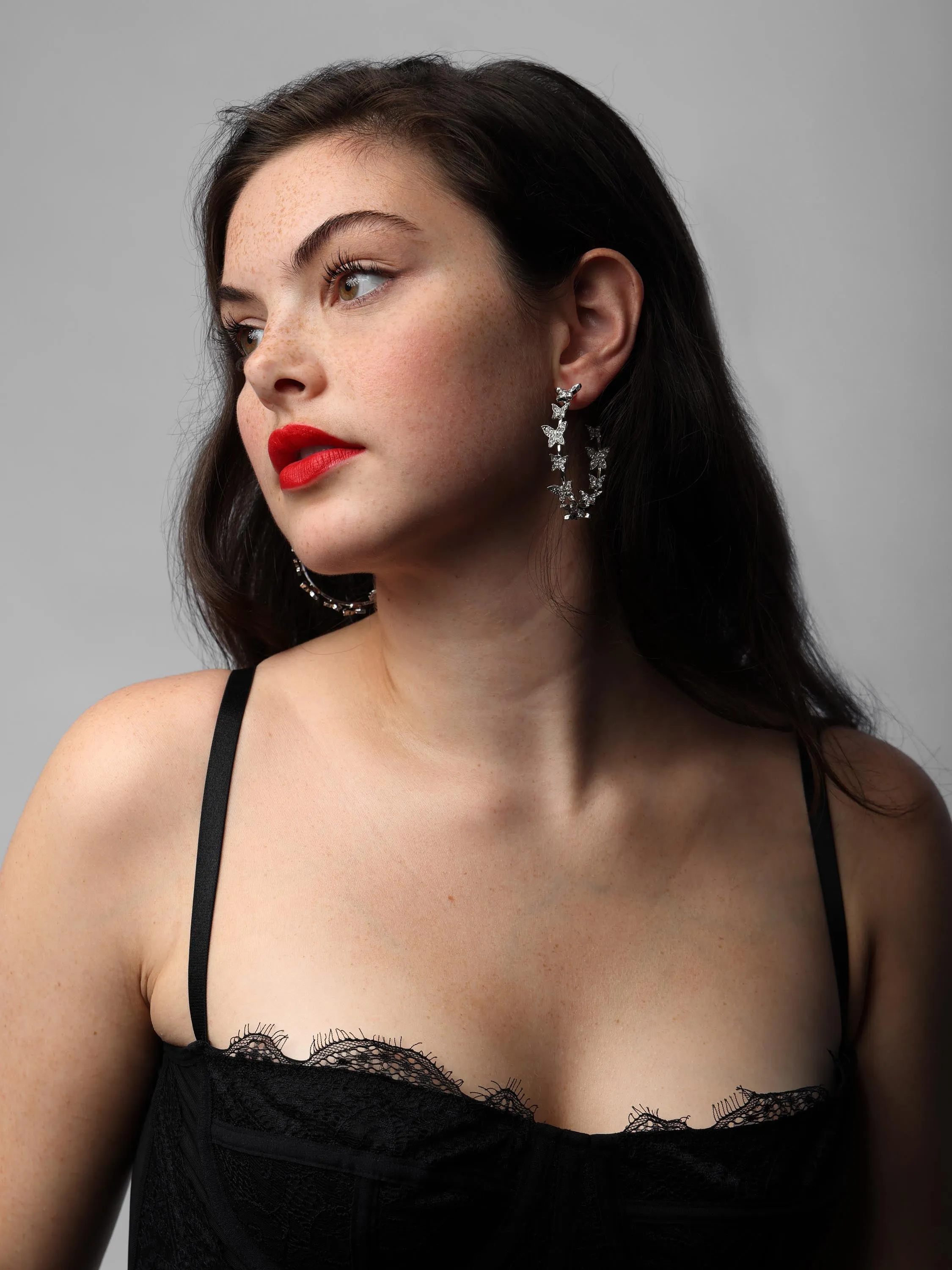 Crystal Butterfly Hoops