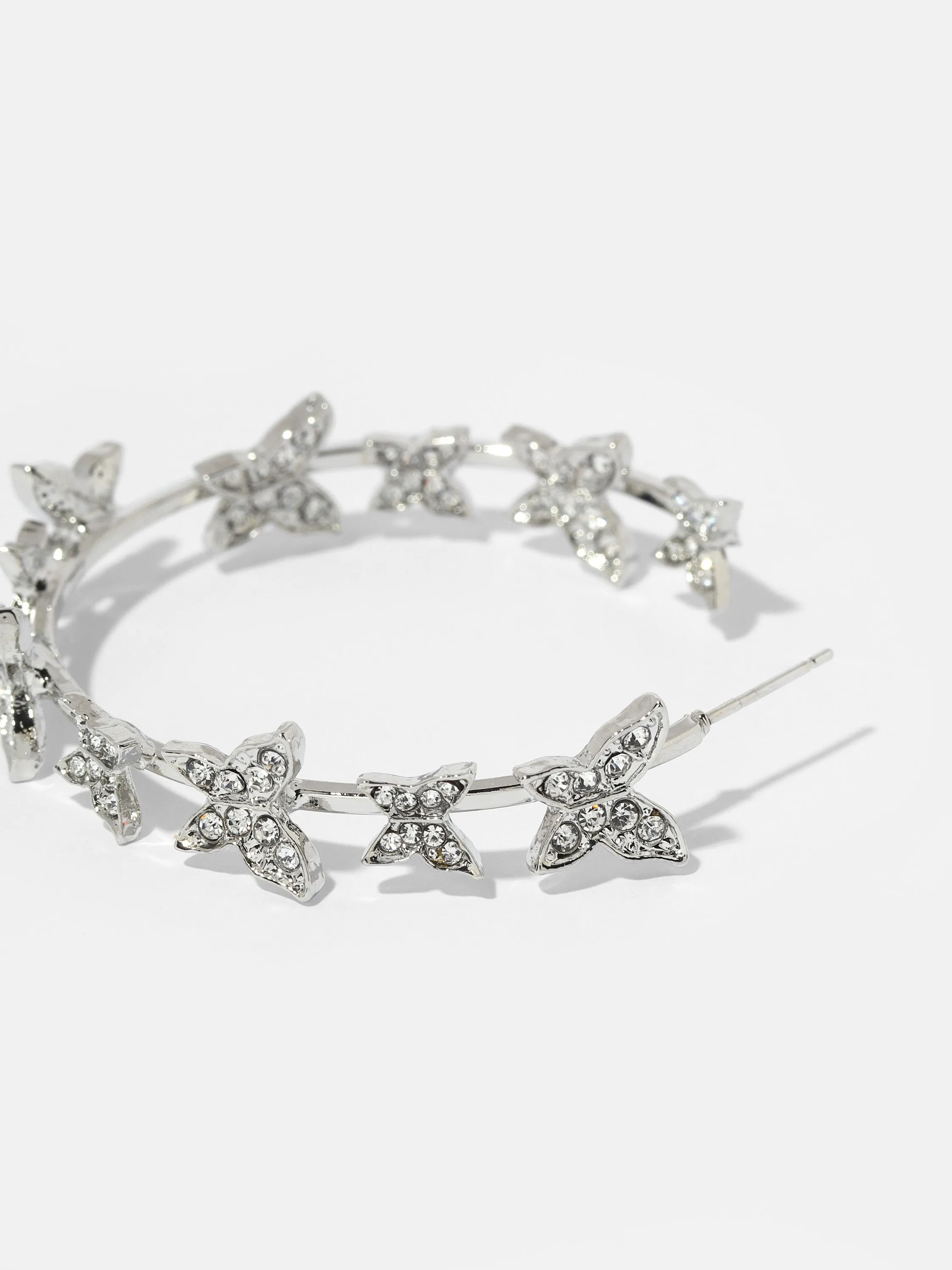 Crystal Butterfly Hoops