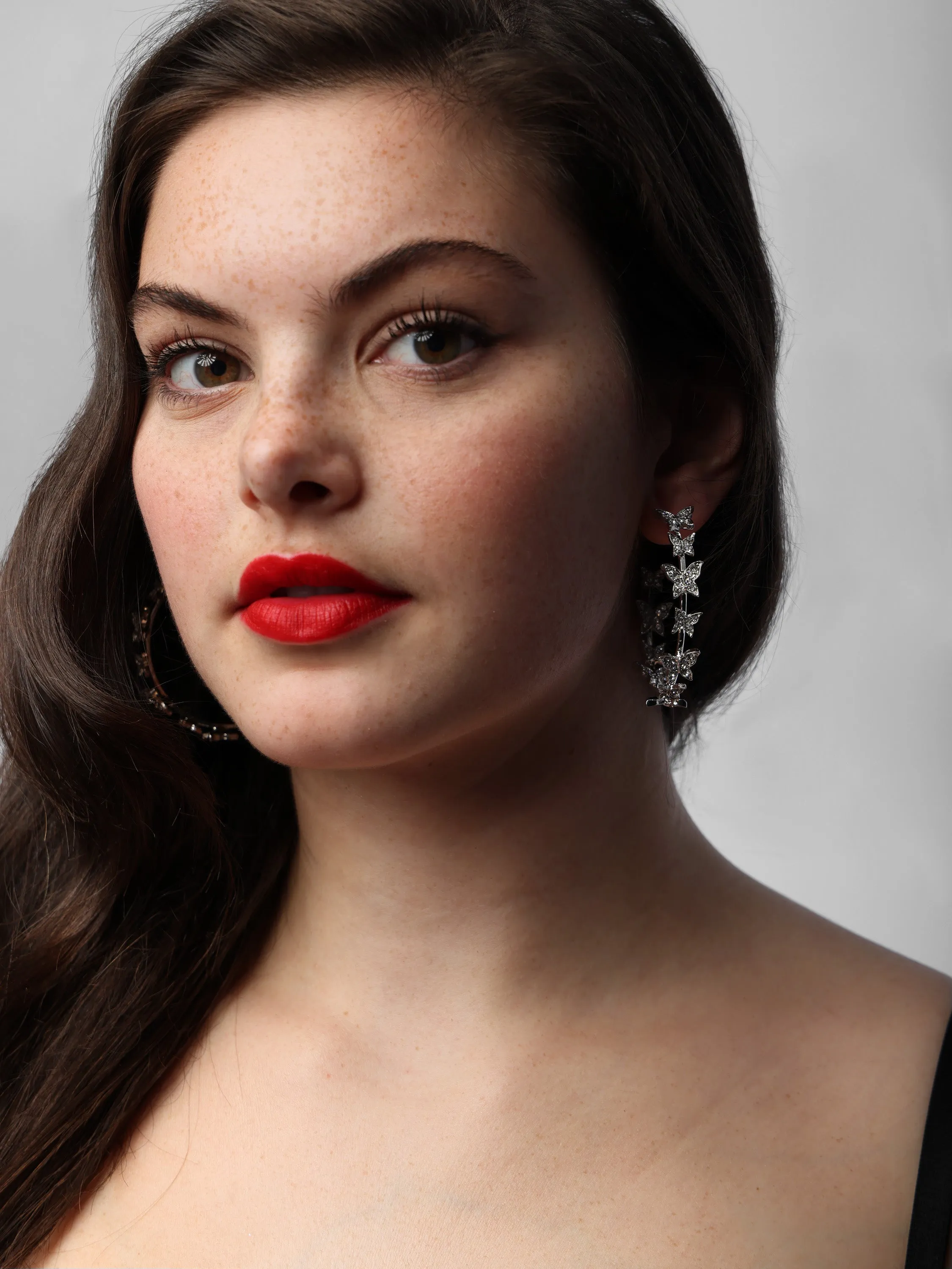 Crystal Butterfly Hoops