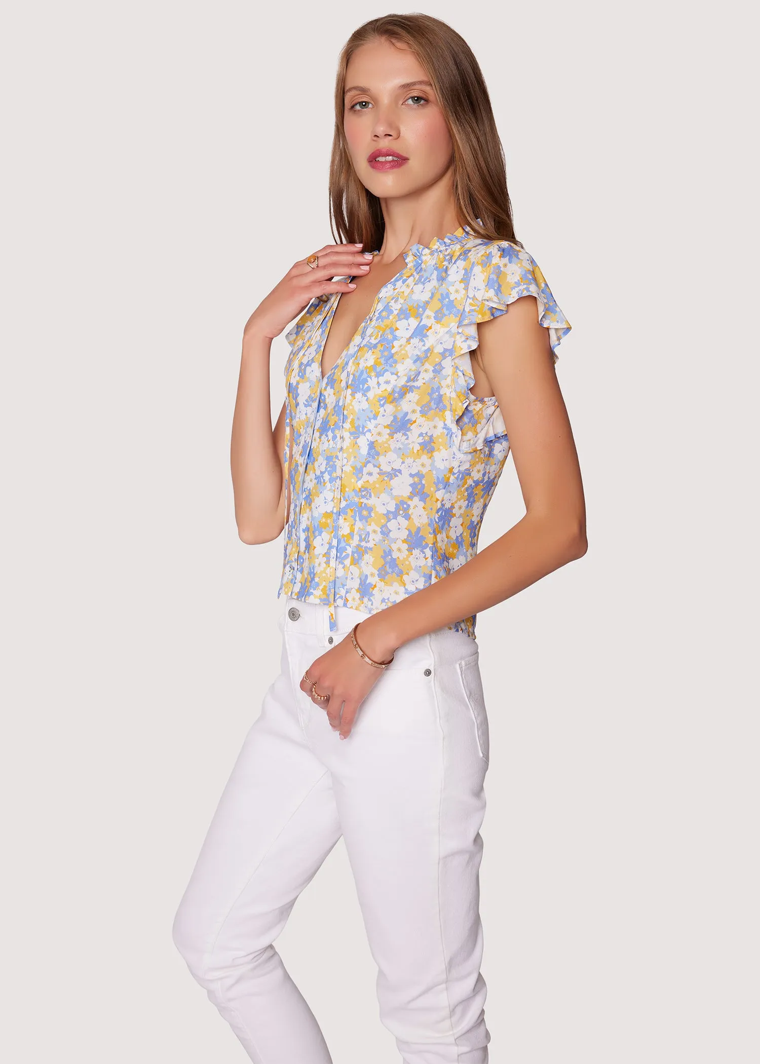 Dazzling Bloom Ruffle Blouse