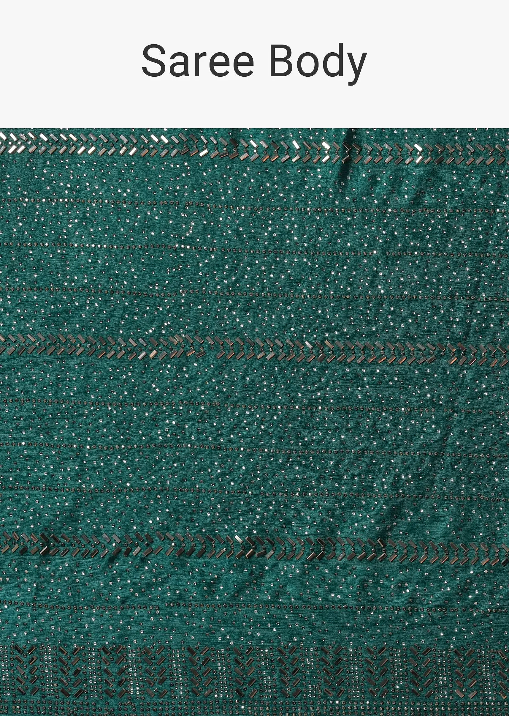 Dazzling Green Saree With An Unstitched Blouse Fabric