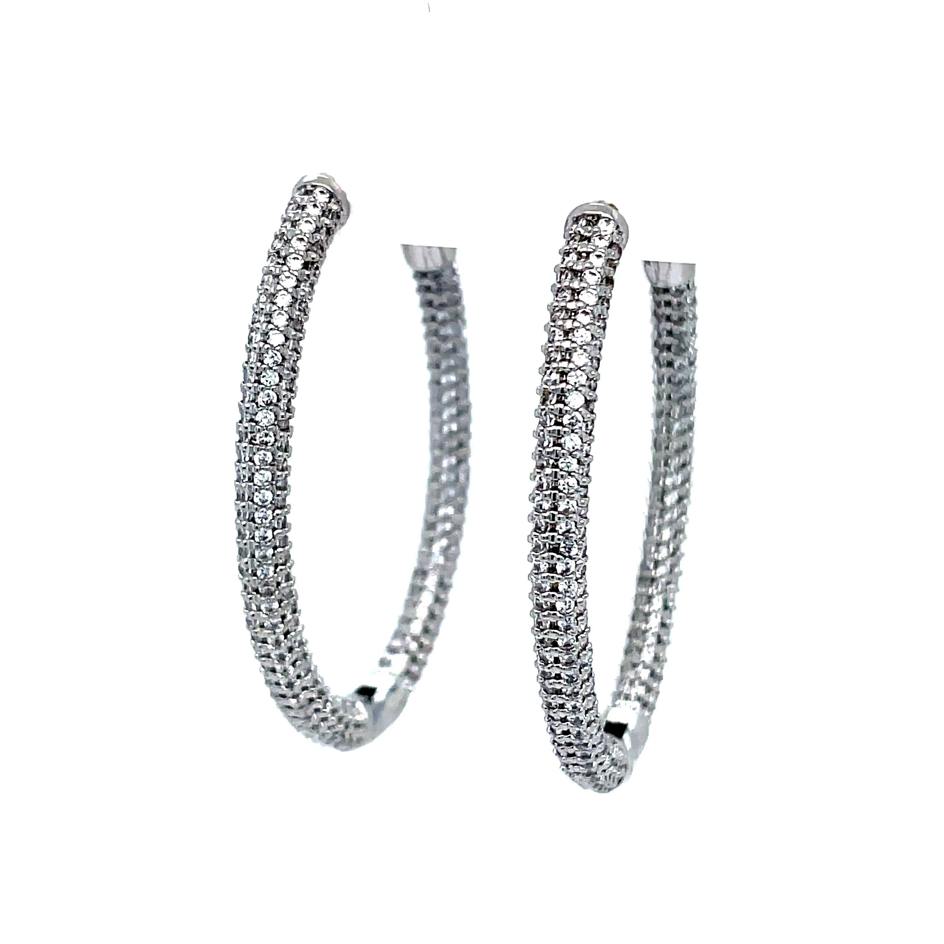 Dazzling Oval Hoop Earrings