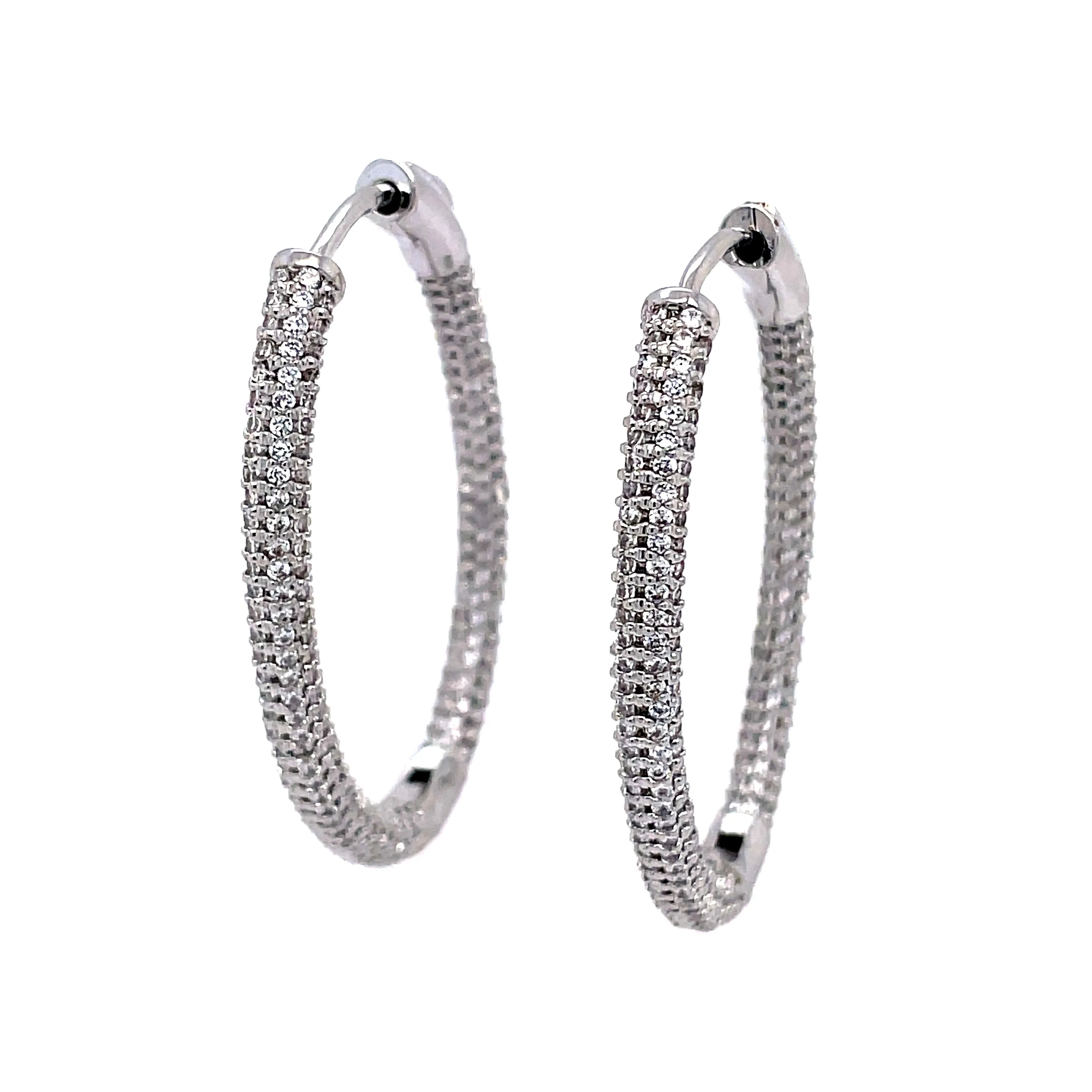 Dazzling Oval Hoop Earrings