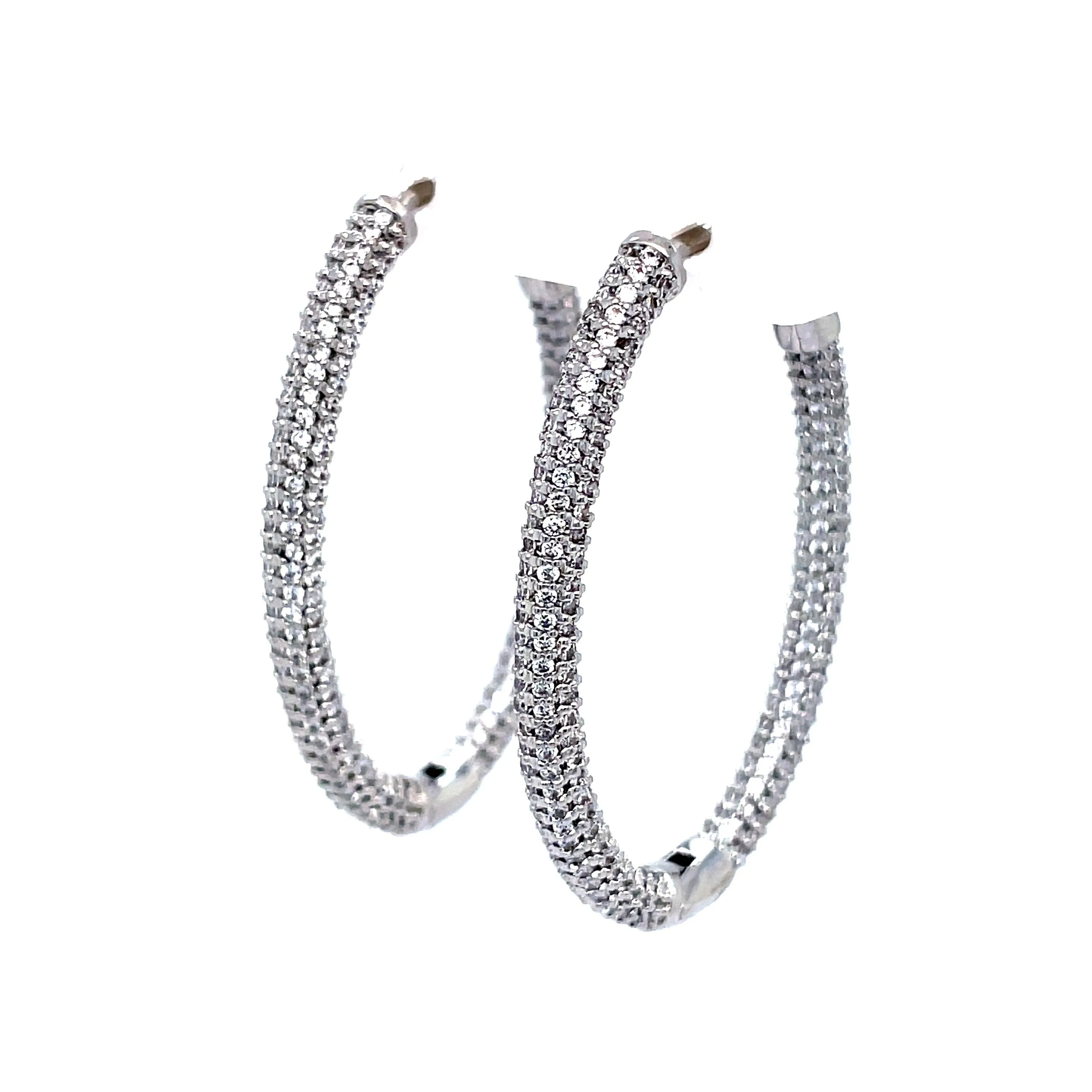 Dazzling Oval Hoop Earrings