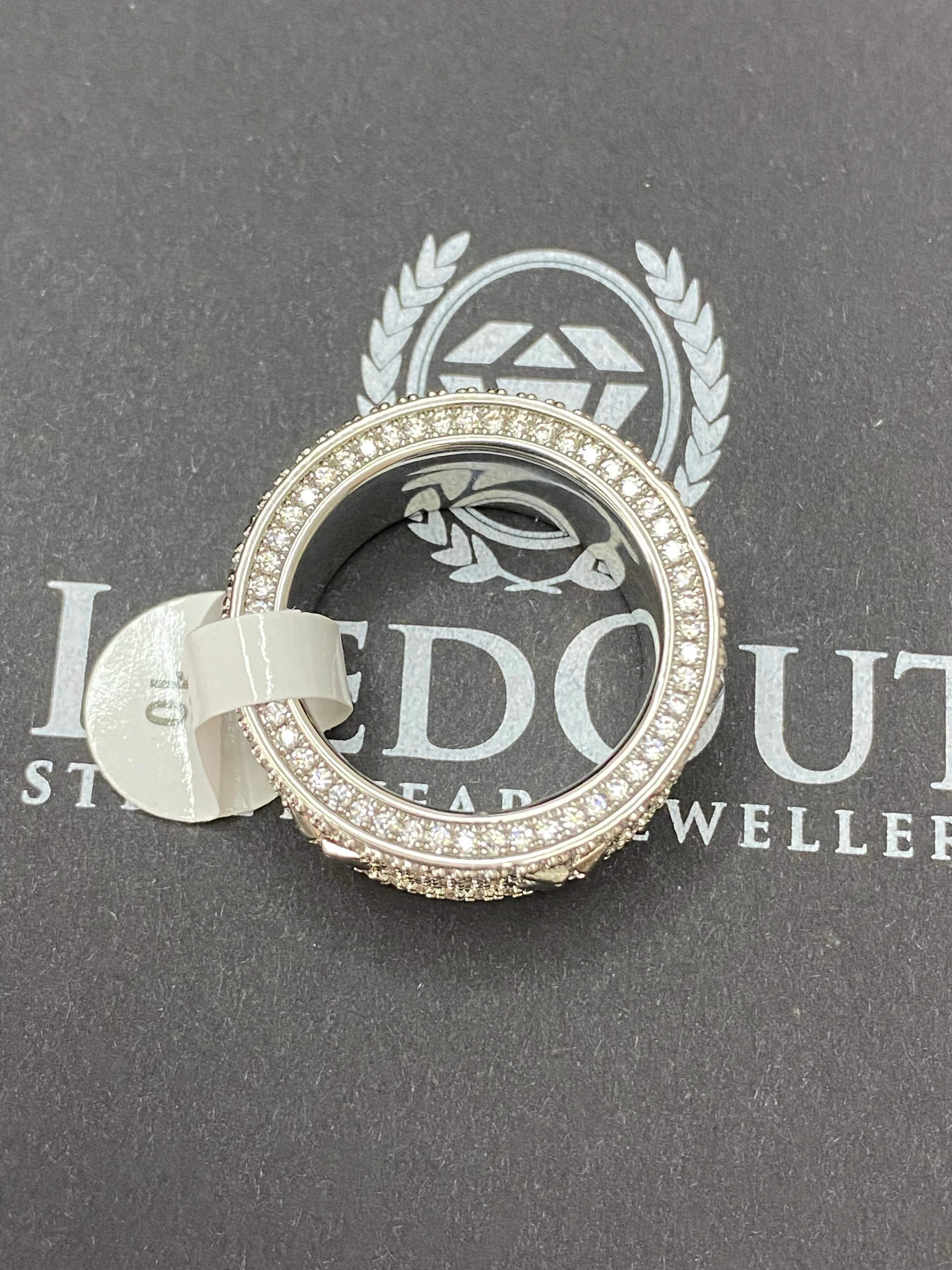 Dazzling White Gold Plated Cross Ring