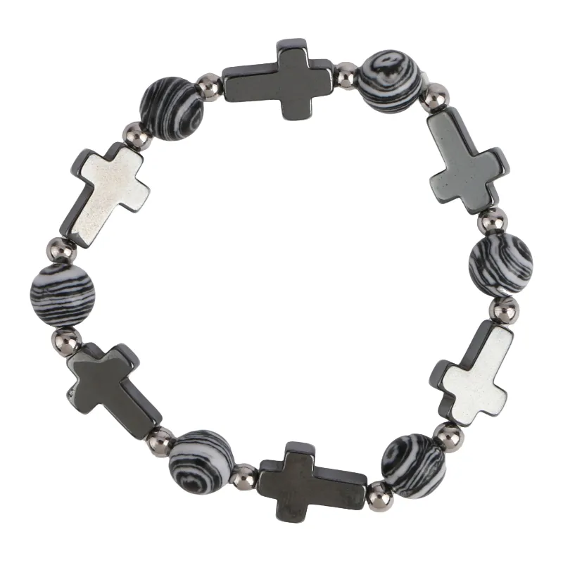 Eclipse Cross Bead Bracelet