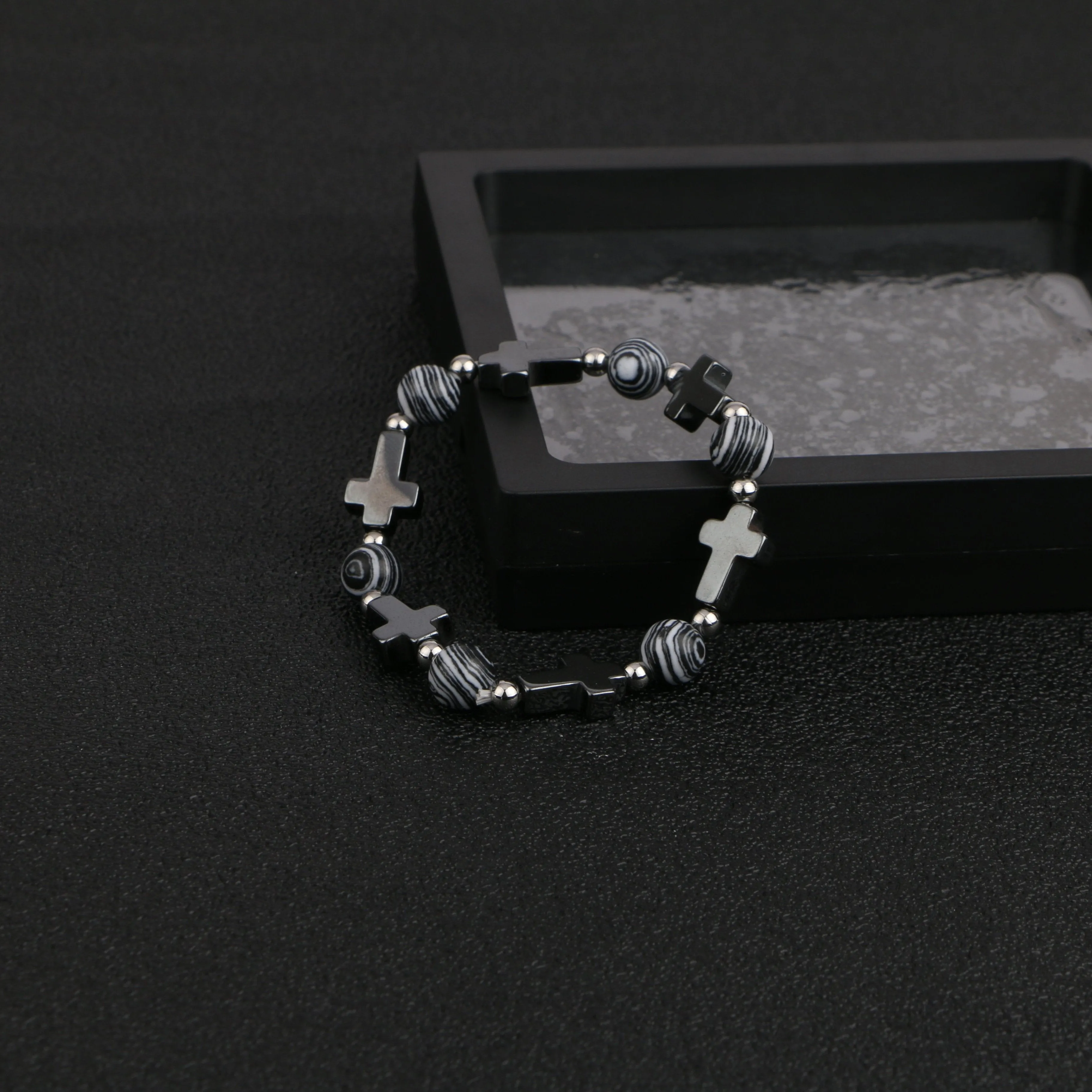 Eclipse Cross Bead Bracelet