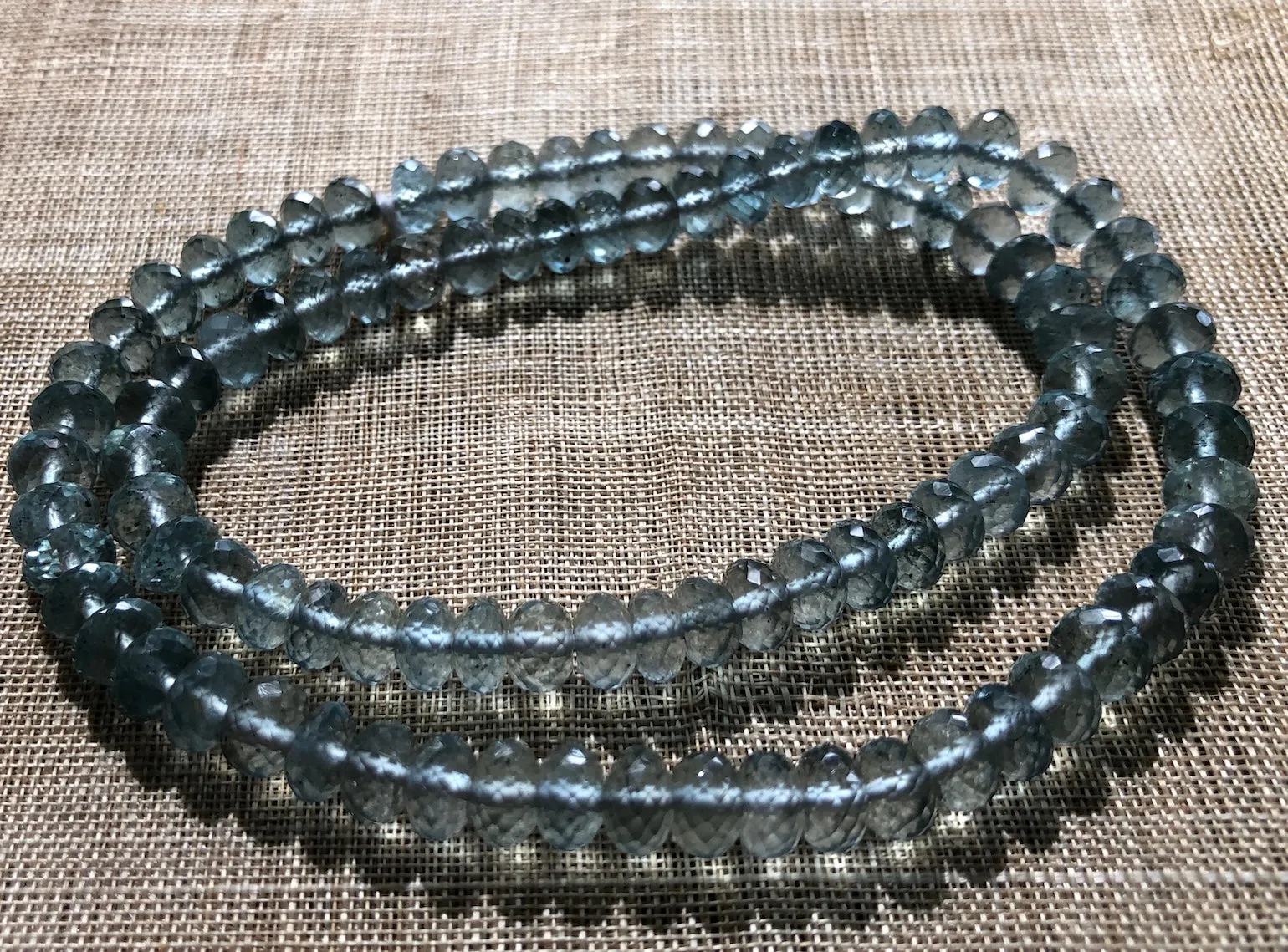 Fine Quality Moss Aquamarine Rondelles