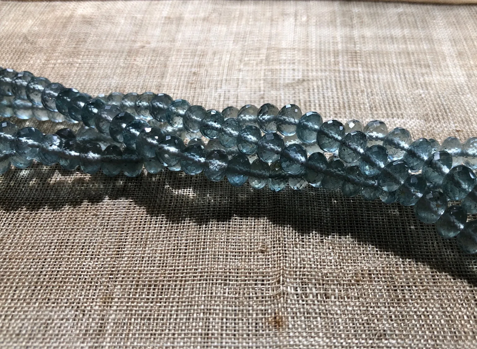 Fine Quality Moss Aquamarine Rondelles