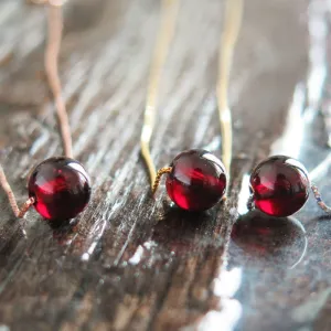 Garnet Bead Pendant Necklace Sterling Silver handmade Jewelry Accessories Women