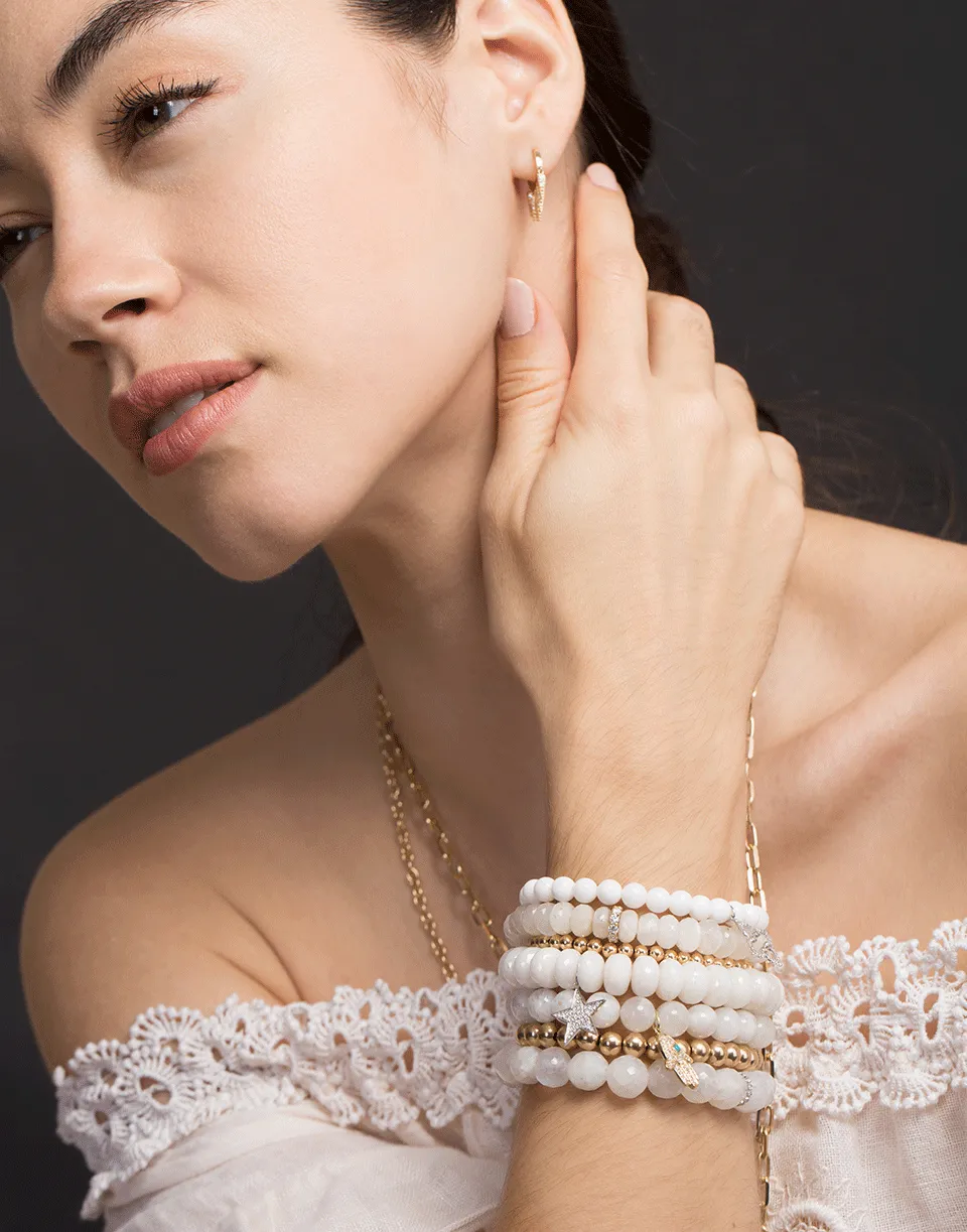Hamsa Moonstone Charm Bracelet