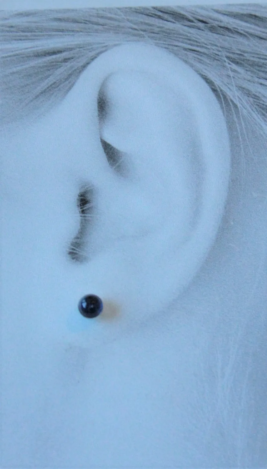 Kyanite Bezel Gemstones, Small (Niobium or Titanium Post Earrings)