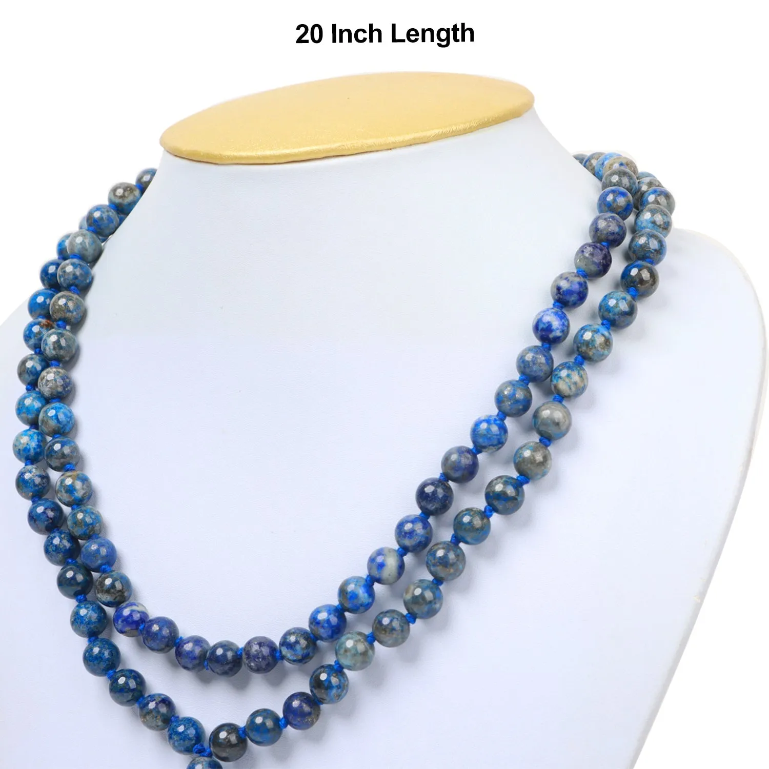 Lapis Lazuli Mala - 20 Inches | Lapis Mala Beads/ Crystal Japa Mala for Meditation