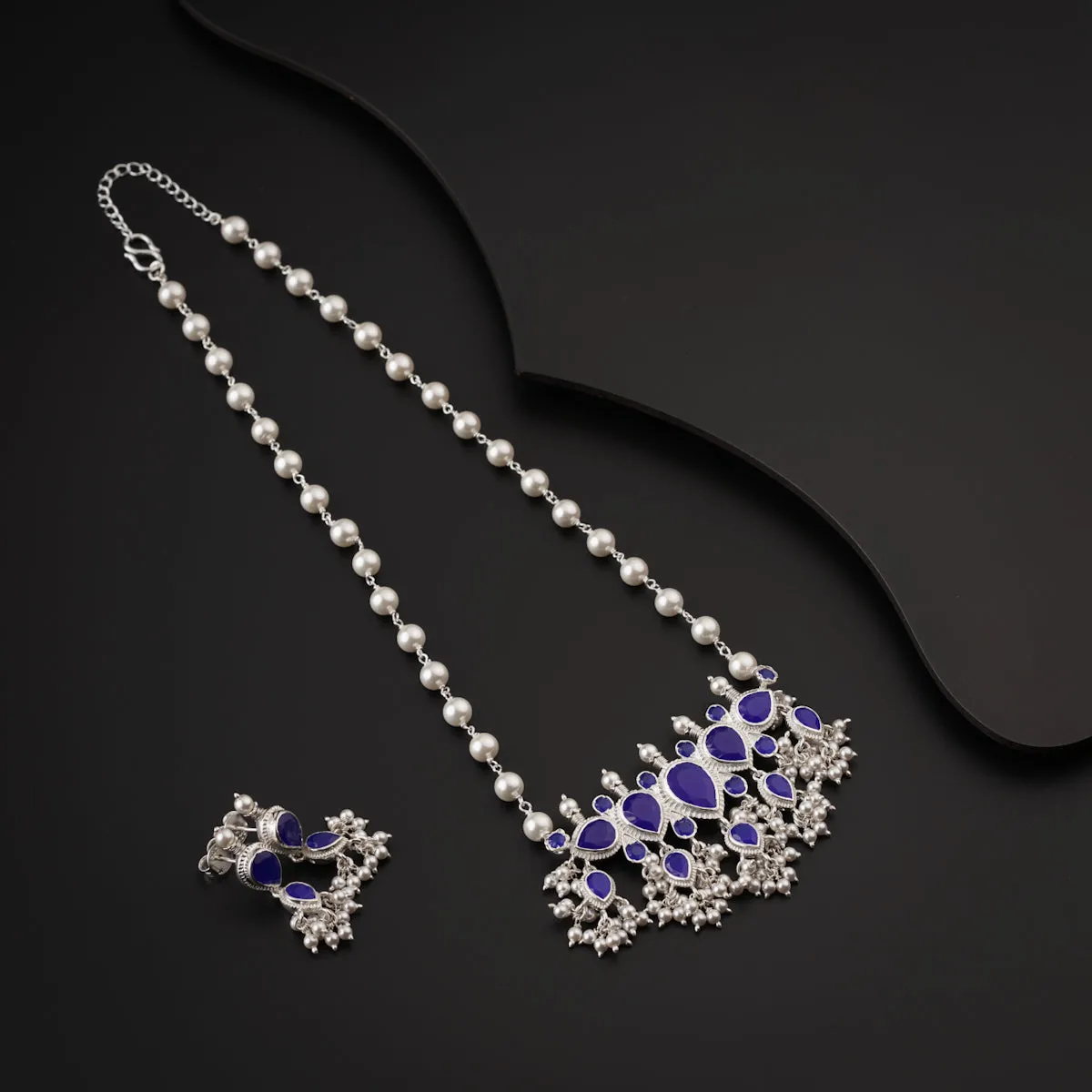 Lapis Lazuli Tanmani Set with Pearls