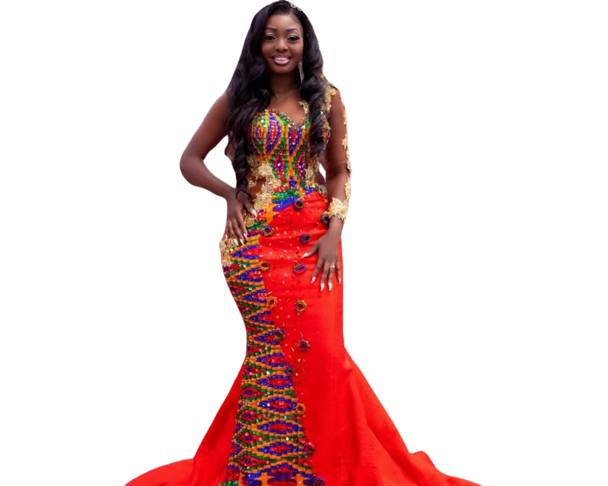 MG Fashion Royal Kente Cloth Dress Design MGP01