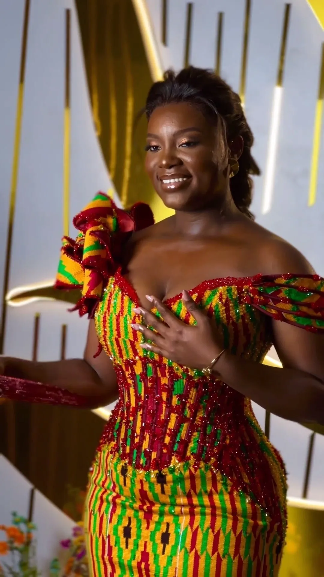 MG Fashion Royal Kente Cloth Dress Design RDP073