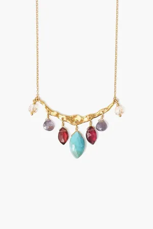 Multi Mix Crescent Necklace
