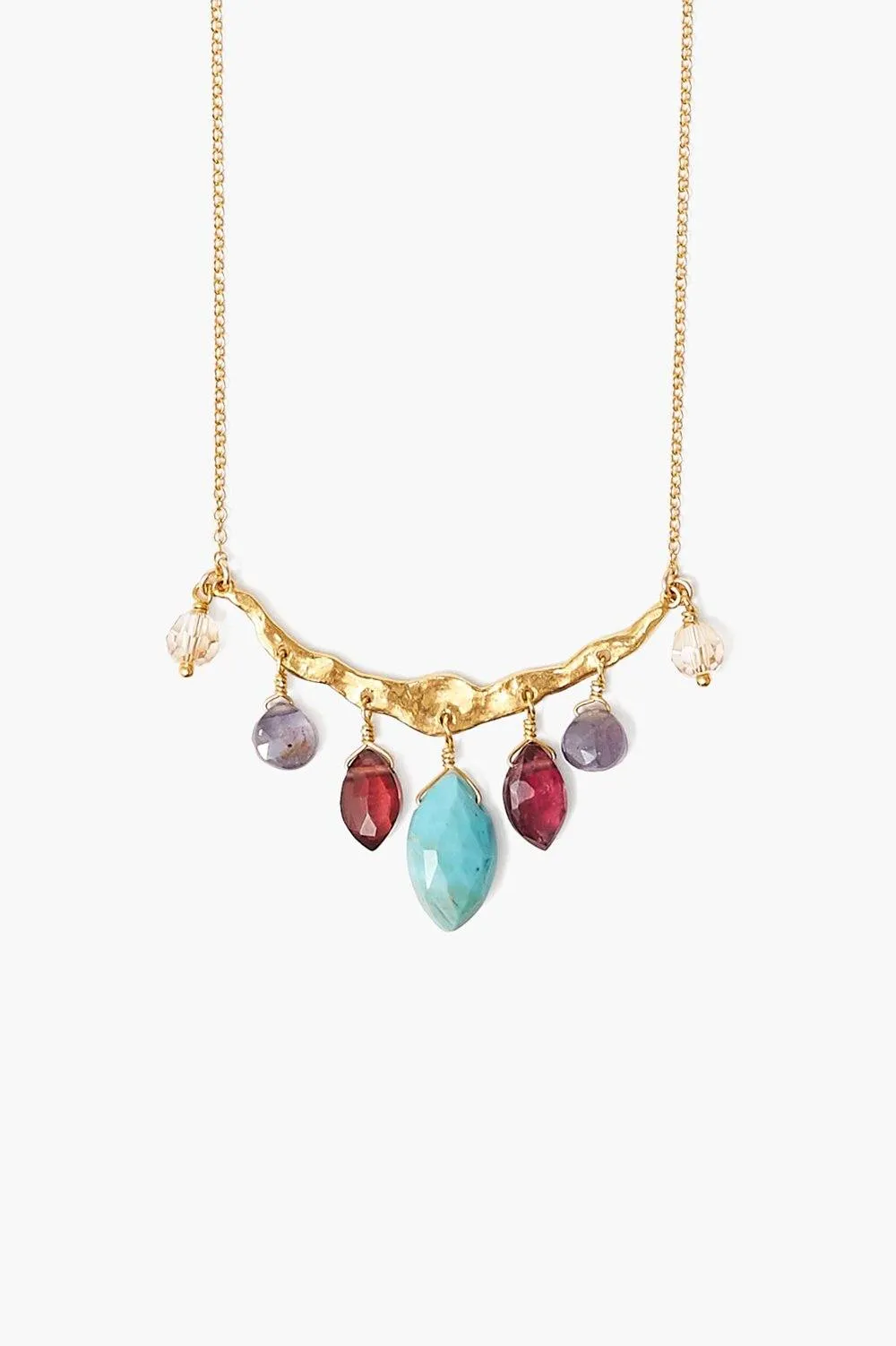 Multi Mix Crescent Necklace