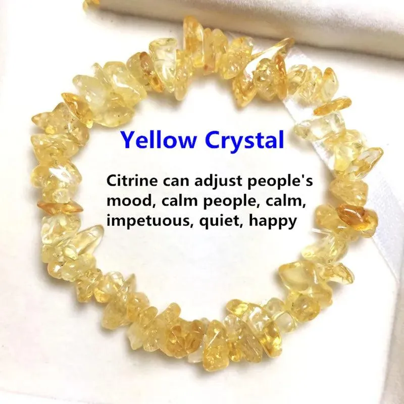 Natural Crystal Bracelet Irregular Stone Bracelet Beads Chip Jewelry Amethyst Aquamarine Rose Quartz Wristband Bangles for Women