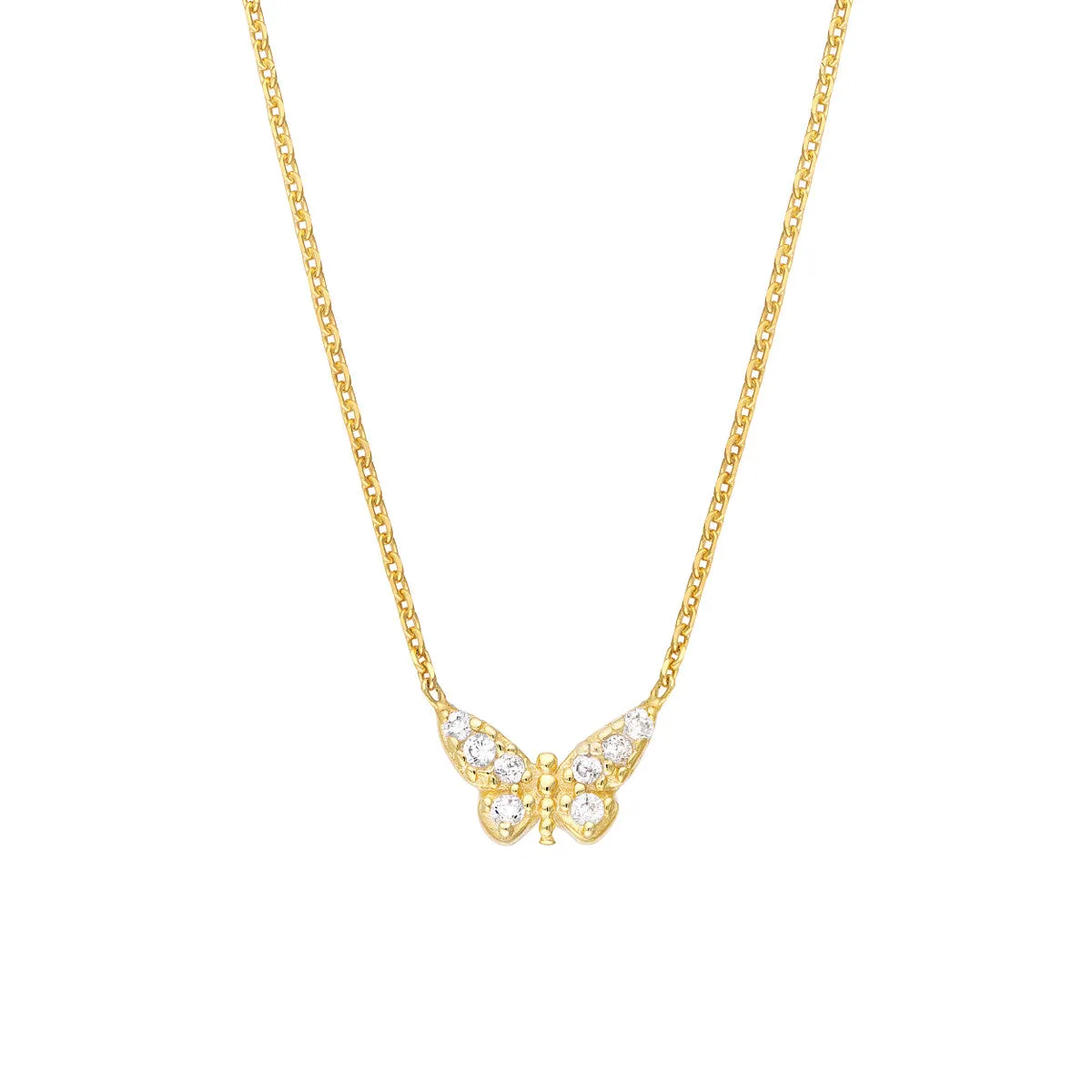 Plated Sterling Silver Mini Butterfly Necklace