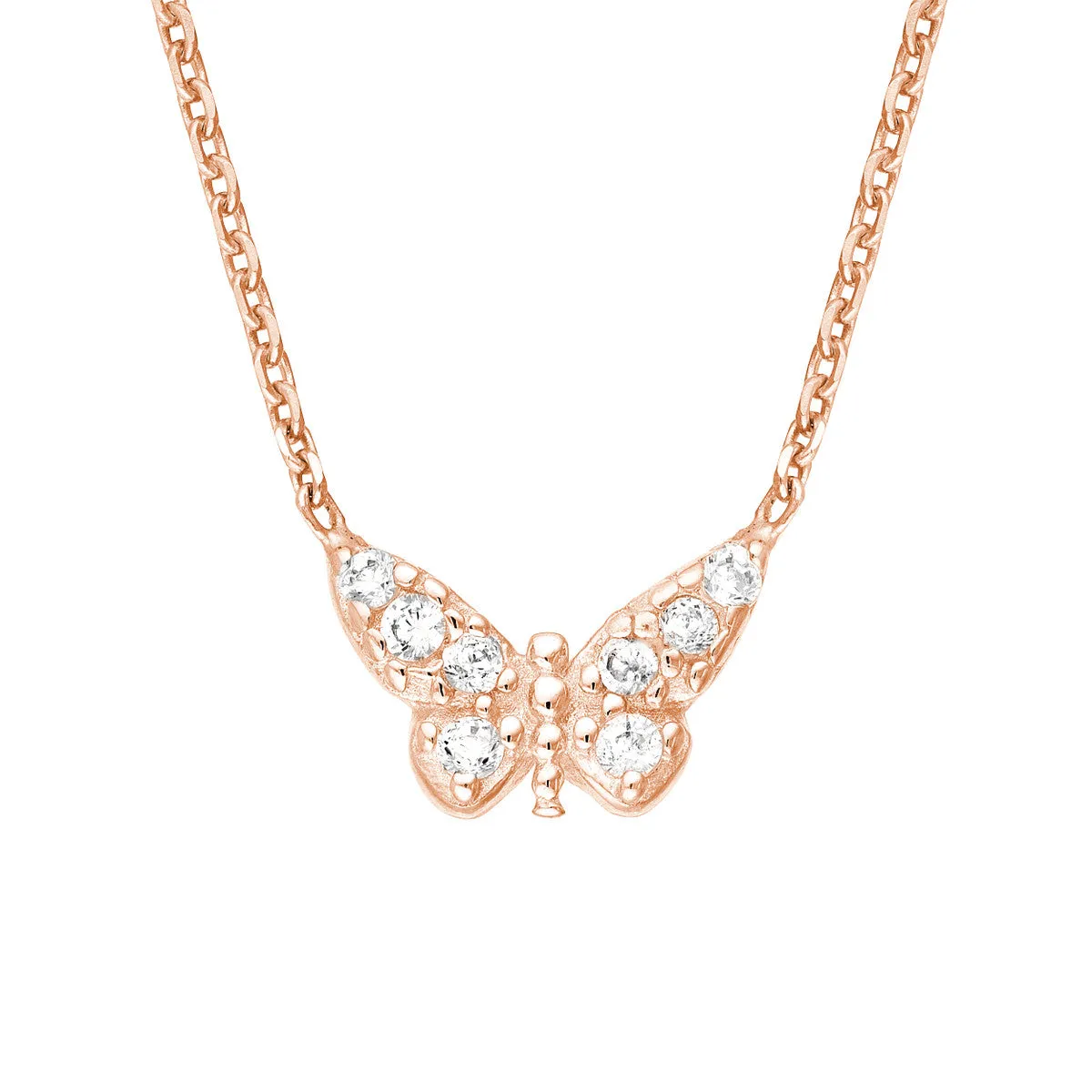 Plated Sterling Silver Mini Butterfly Necklace