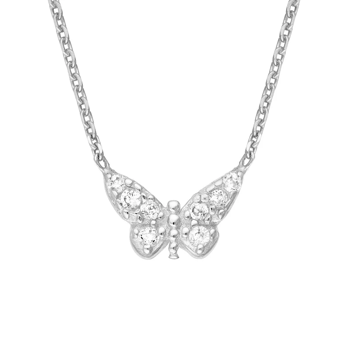 Plated Sterling Silver Mini Butterfly Necklace