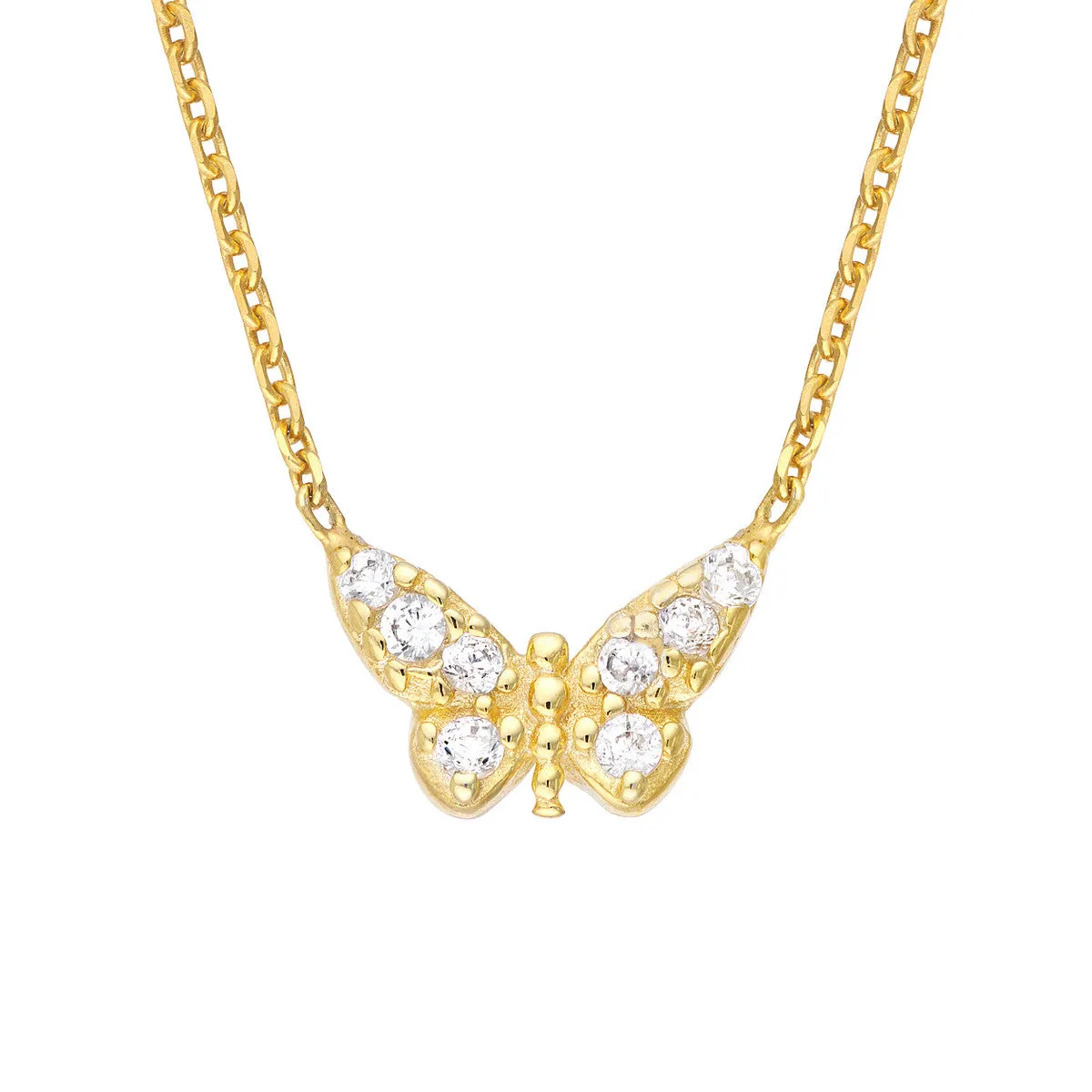 Plated Sterling Silver Mini Butterfly Necklace