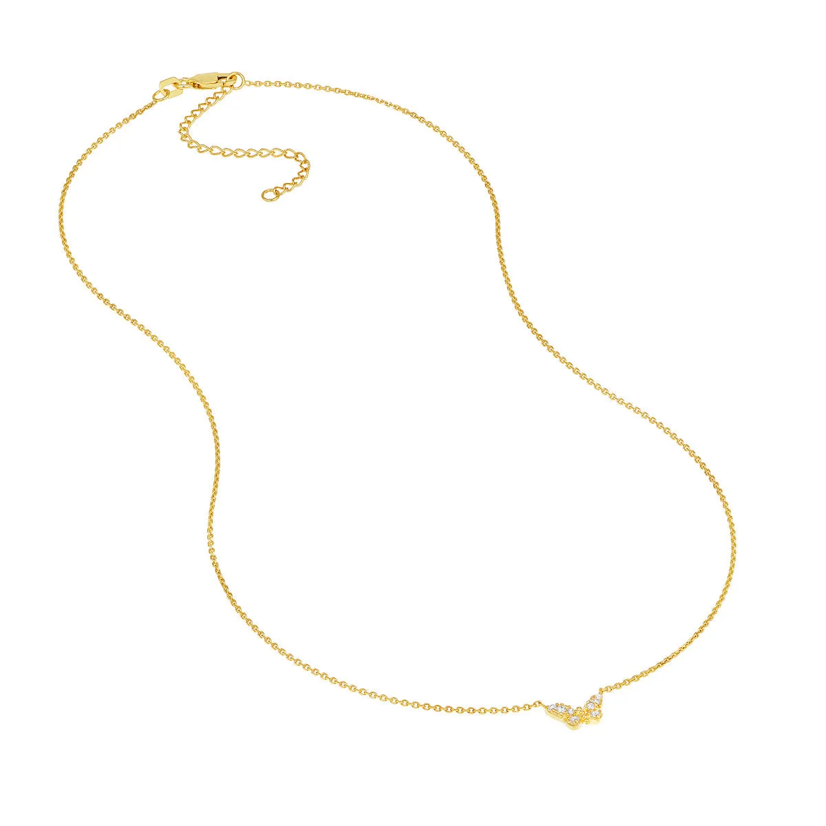 Plated Sterling Silver Mini Butterfly Necklace