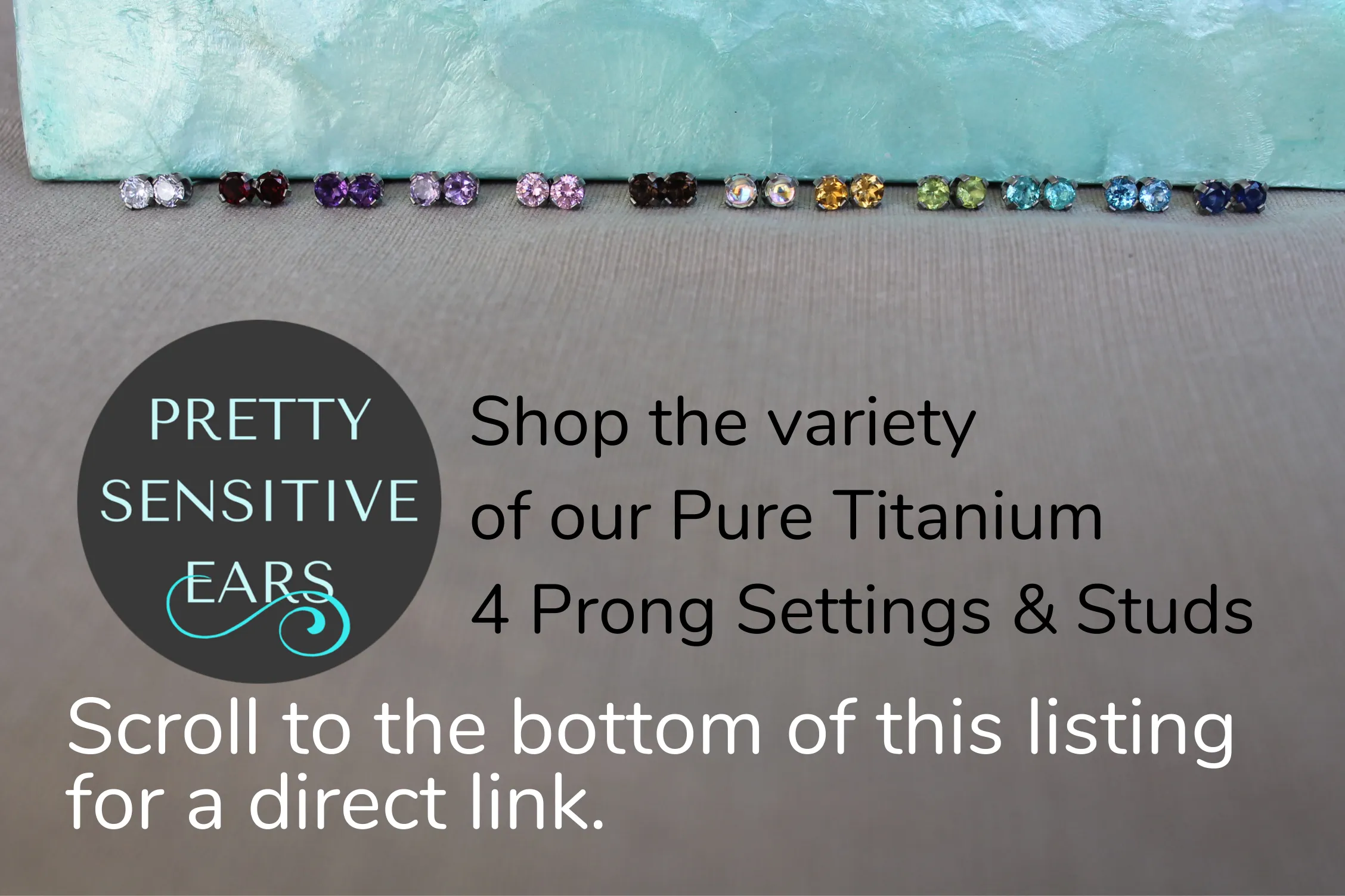 Pure Titanium Earrings Pink Cubic Zirconia Facet Cut Hypoallergenic Nickel Free Studs