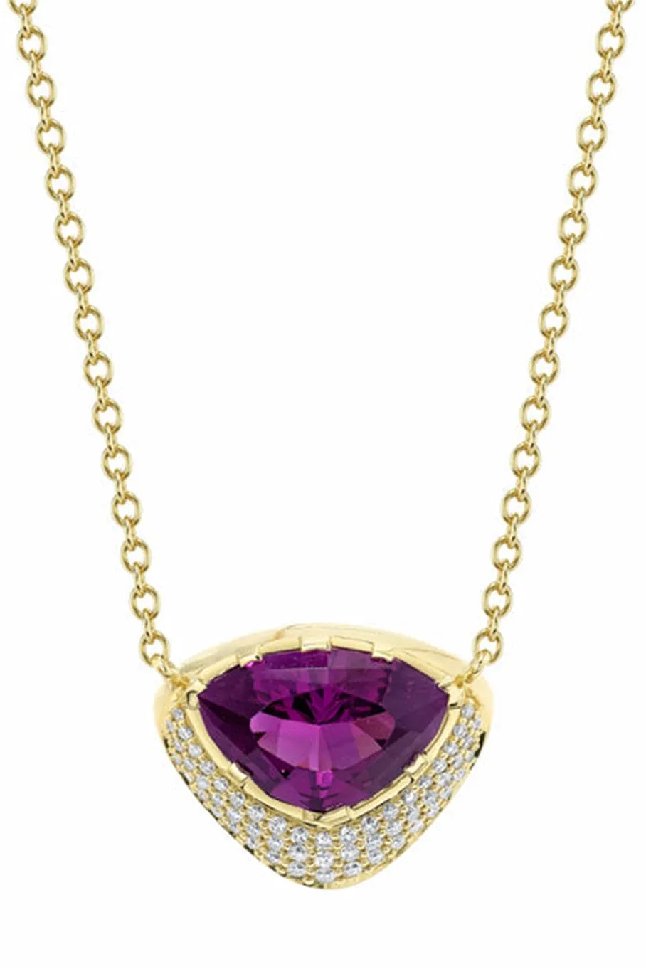 Purple Garnet and Diamond Necklace