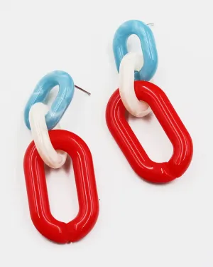 Resin Chain Link Dangle Earrings