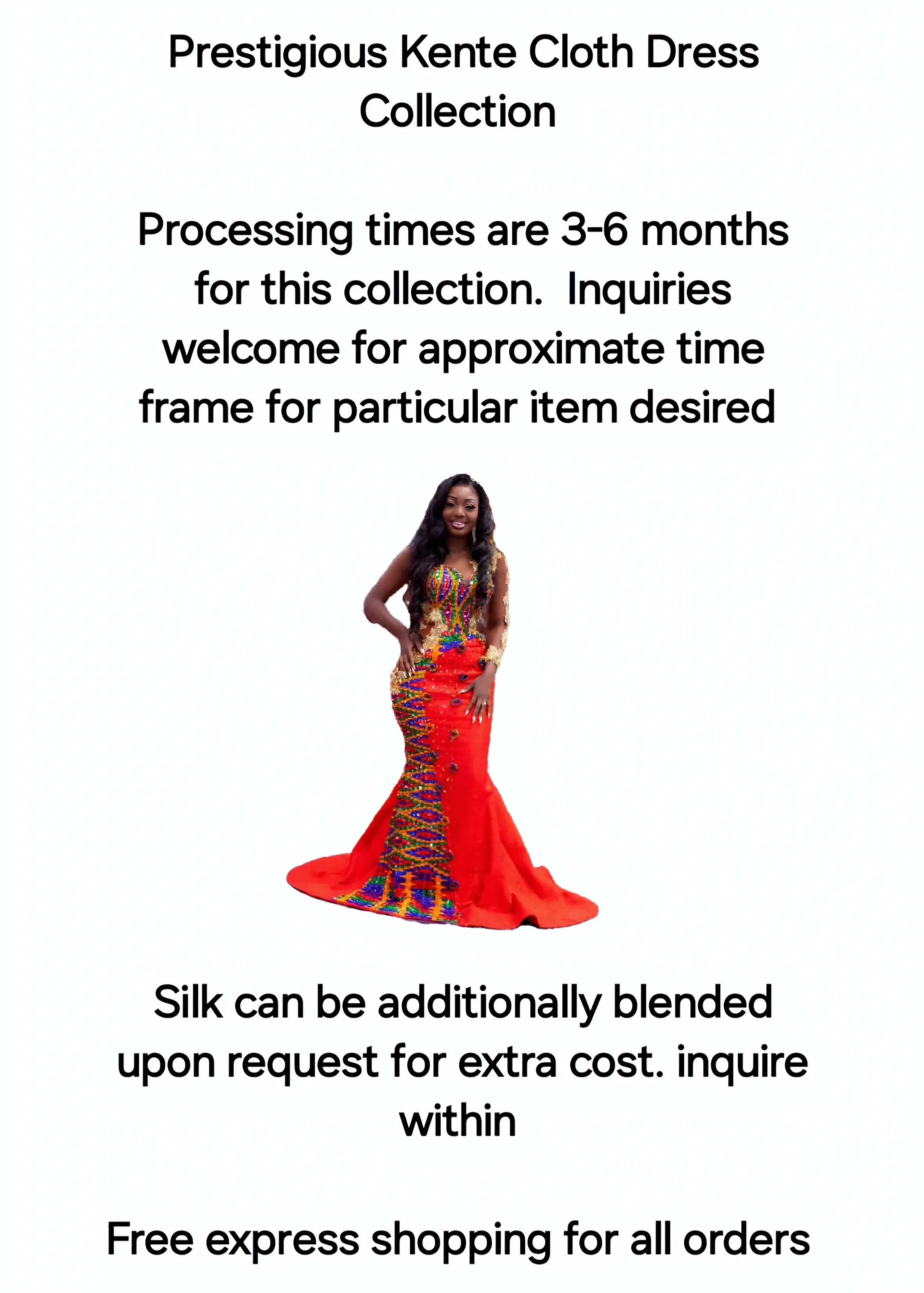 Royal Weaved Kente Wedding/ Event Dress D436