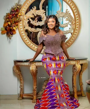 Royal Weaved Kente Wedding/ Event Dress D445