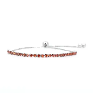 Signature Adjustable Bolo Bracelet in Orange Topaz Crystalline