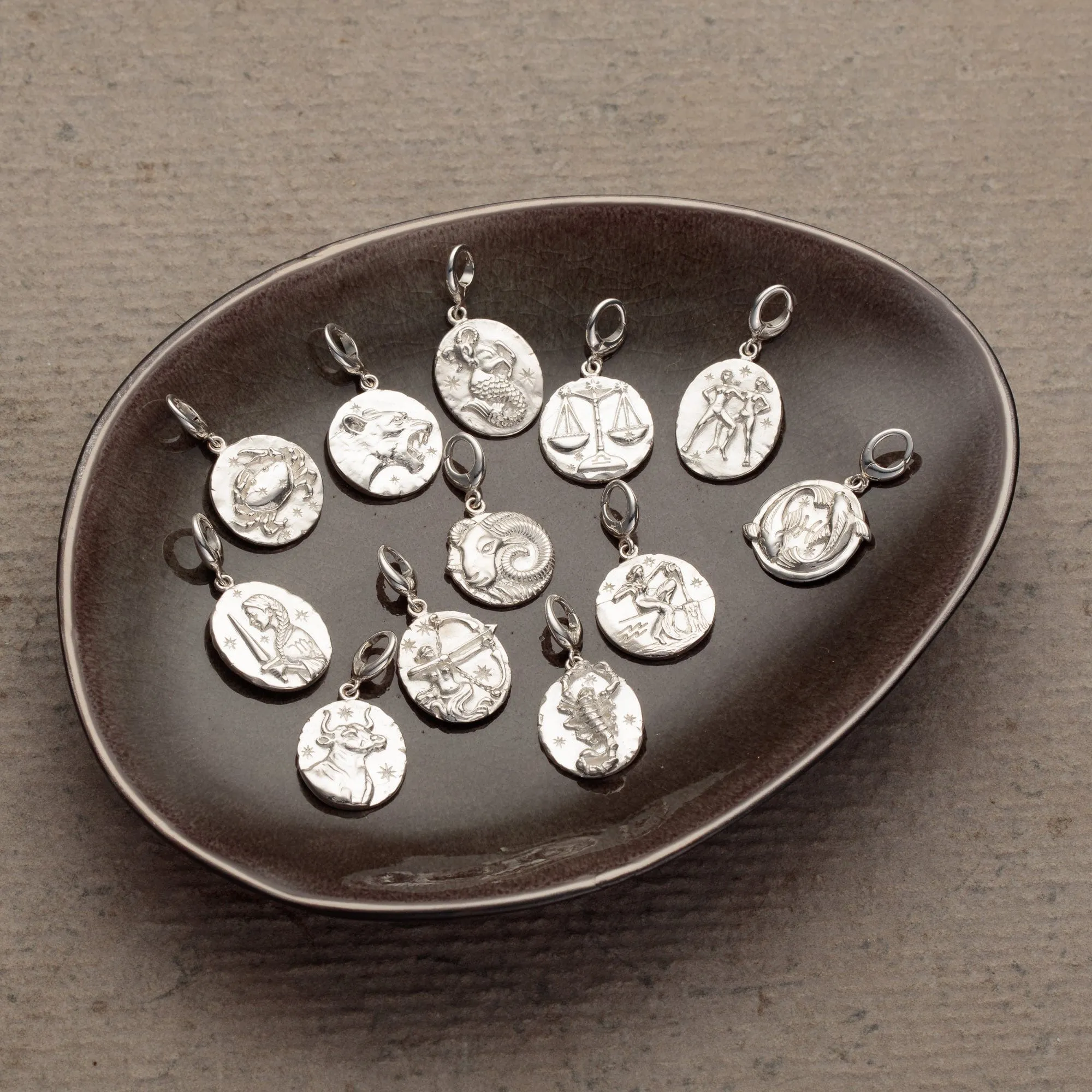 Silver Gemini Zodiac Charm