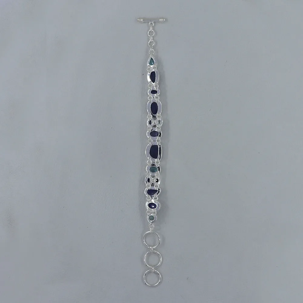 Silver Tanzanite with Blue Topaz Bracelet