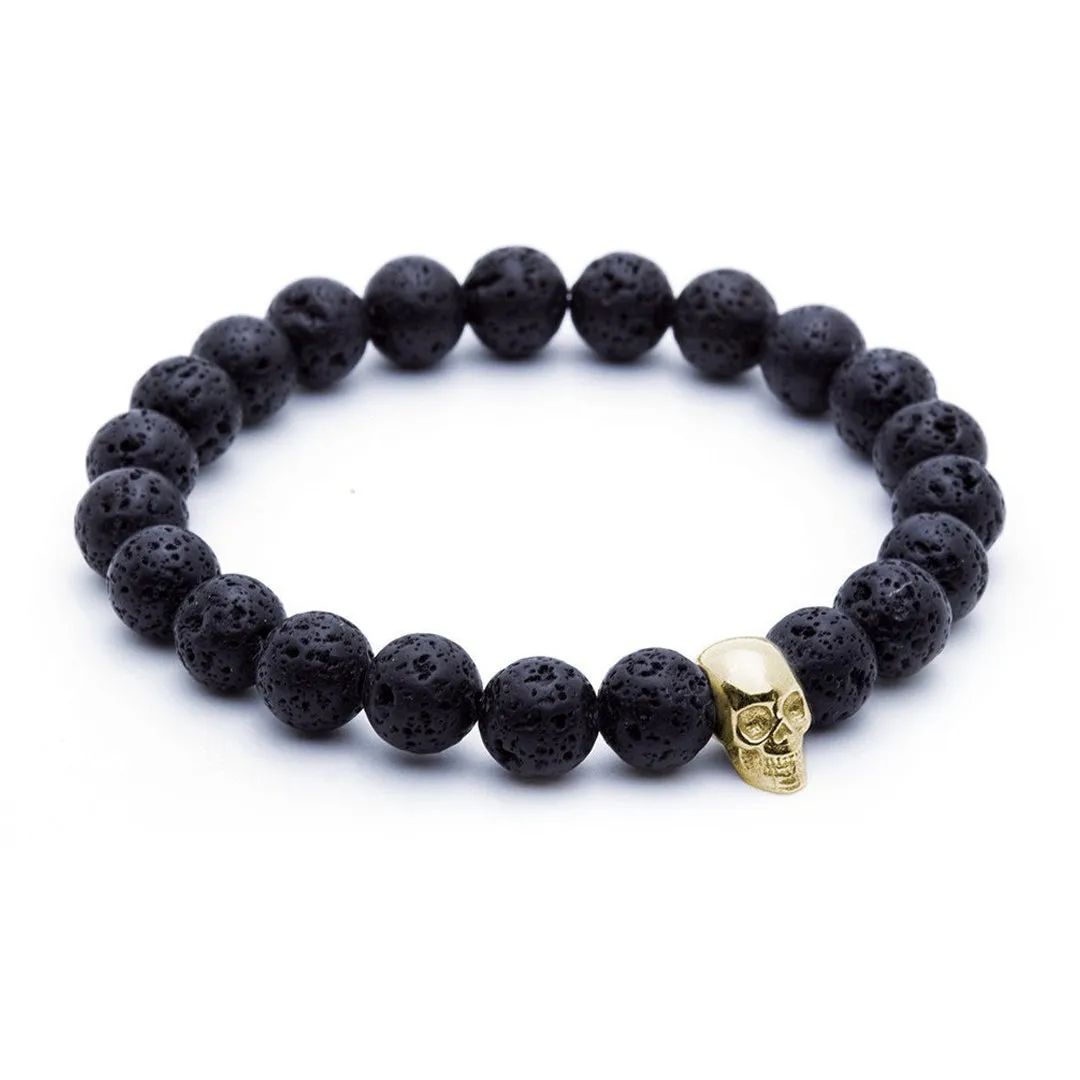 Skull Beaded Bracelet - Silver